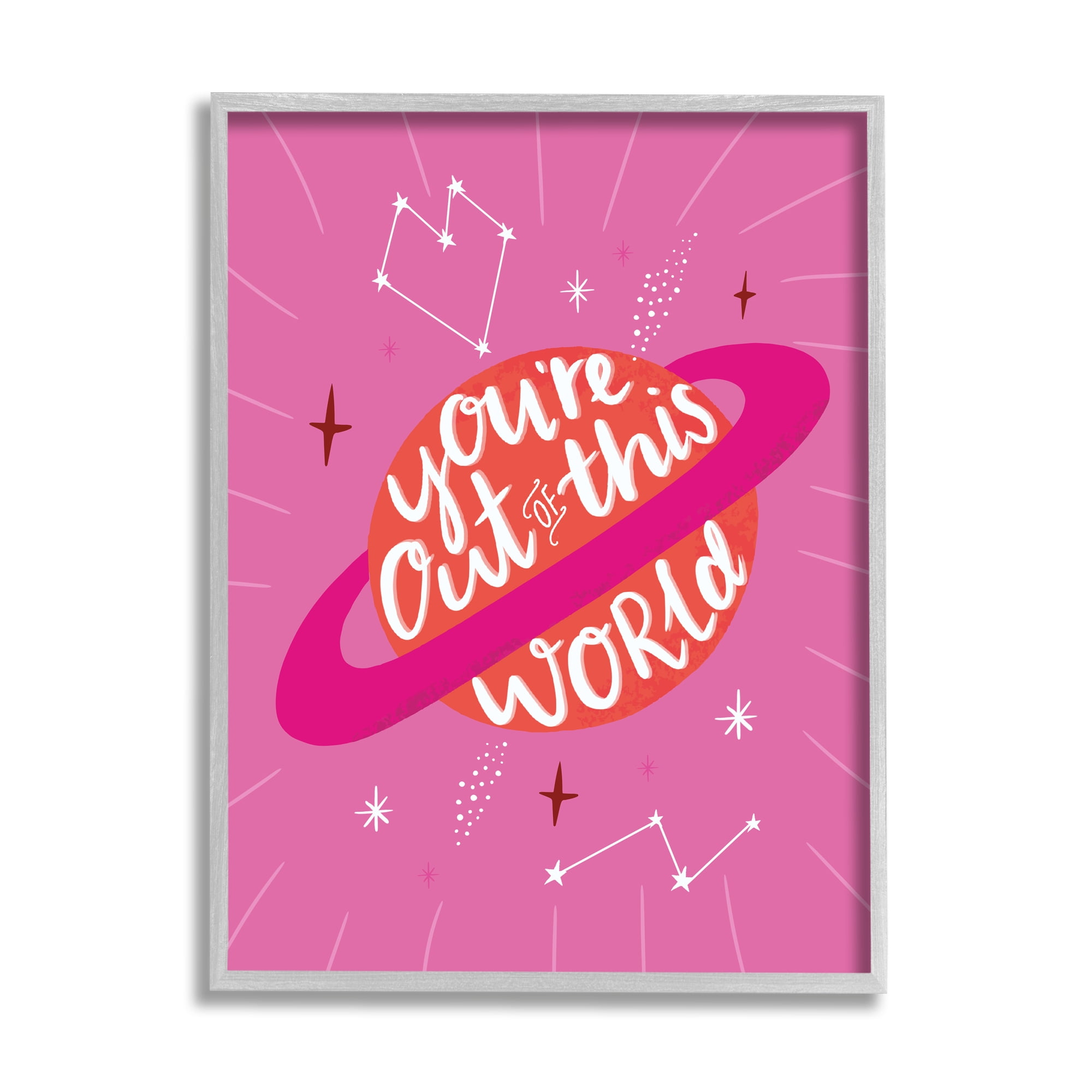 Stupell Industries You&amp;#039;Re Out Of This World Gray Framed Art Print for You Are Out of This World Valentine Printable