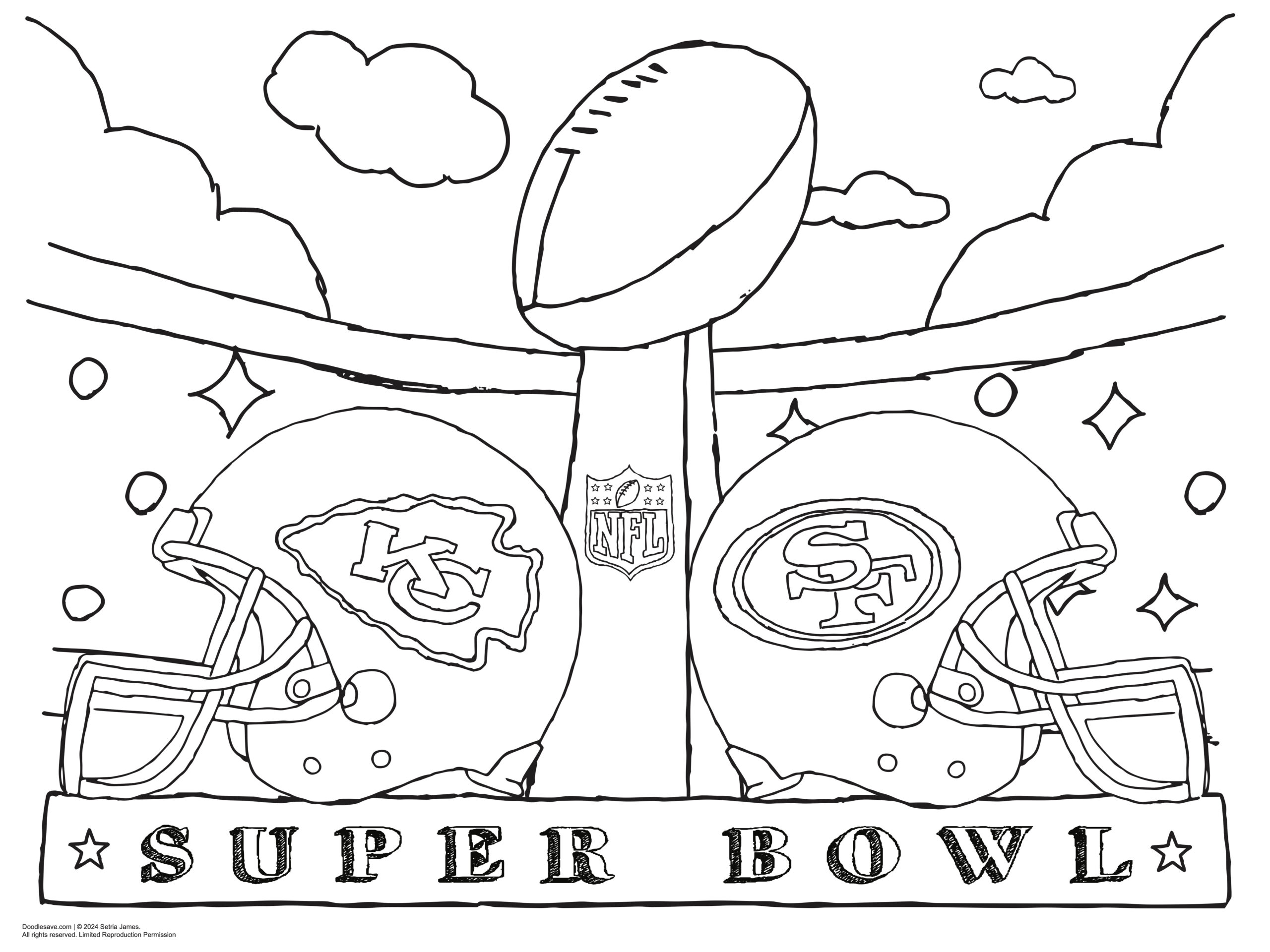 Super Bowl Coloring Pages | Doodles Ave with Super Bowl Coloring Pages Printable