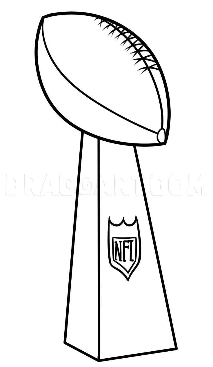 Super Bowl Drawing Lesson, Vince Lombardi Trophy, Drawing, Step inside Super Bowl Trophy Printable