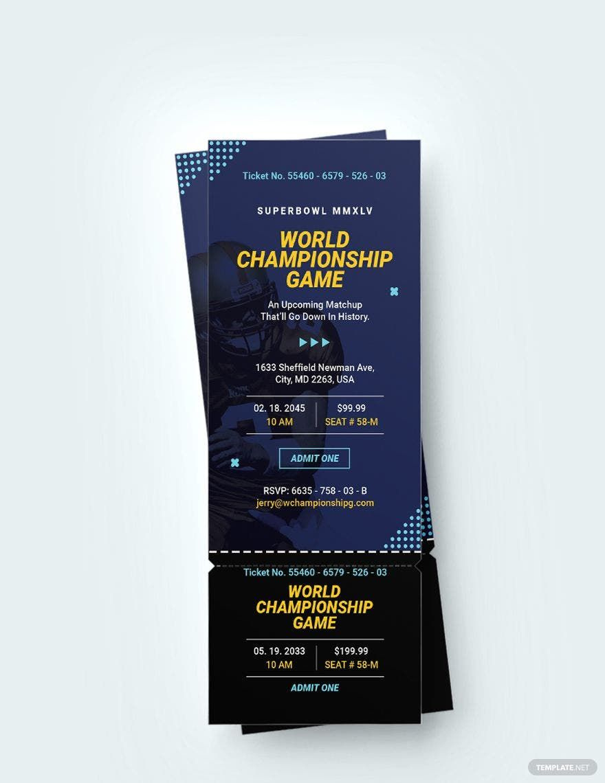 Super Bowl Ticket Invitation Template In Illustrator, Publisher pertaining to Printable Super Bowl Tickets