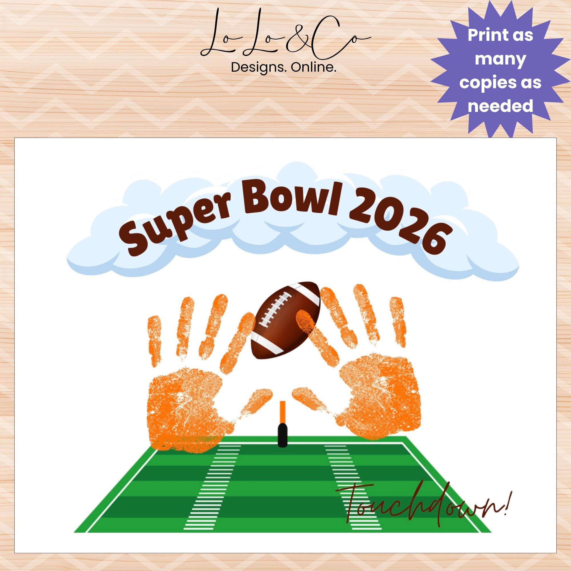 Superbowl Handabdruck Kunst, Super Bowl Kinder Kunsthandwerk regarding Printable Super Bowl 2026 Logo