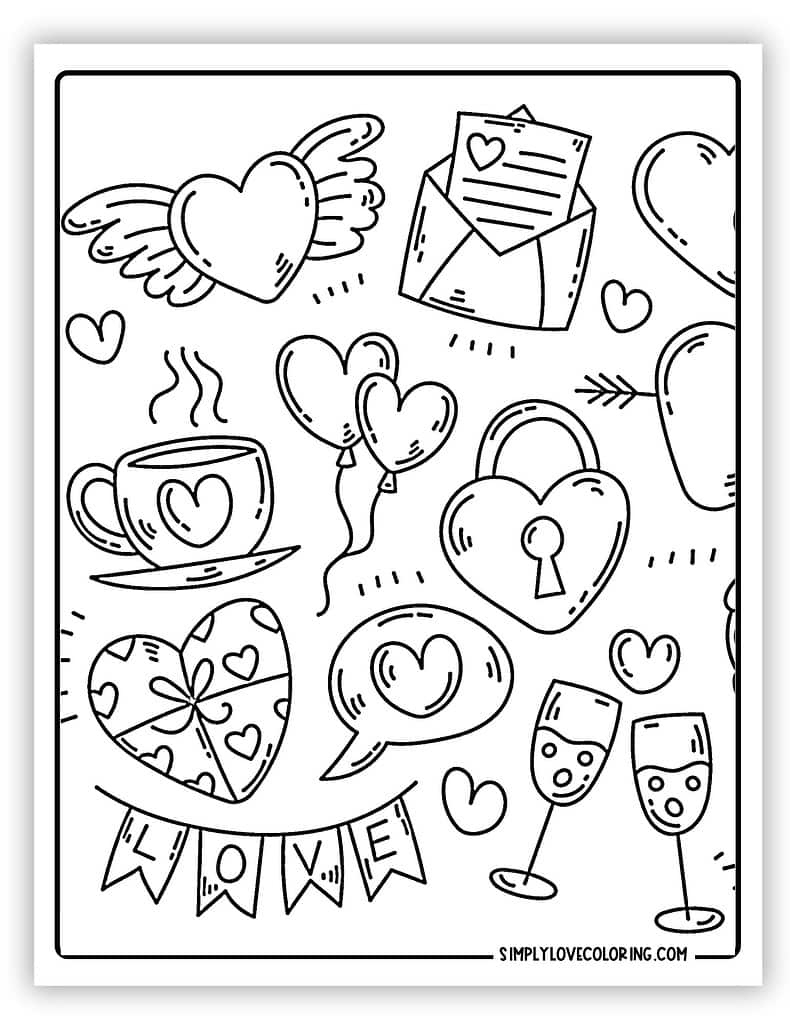 Valentine Book Coloring Pages For Kids Valentine S Coloring throughout Free Printable Valentine'S Day Stencils