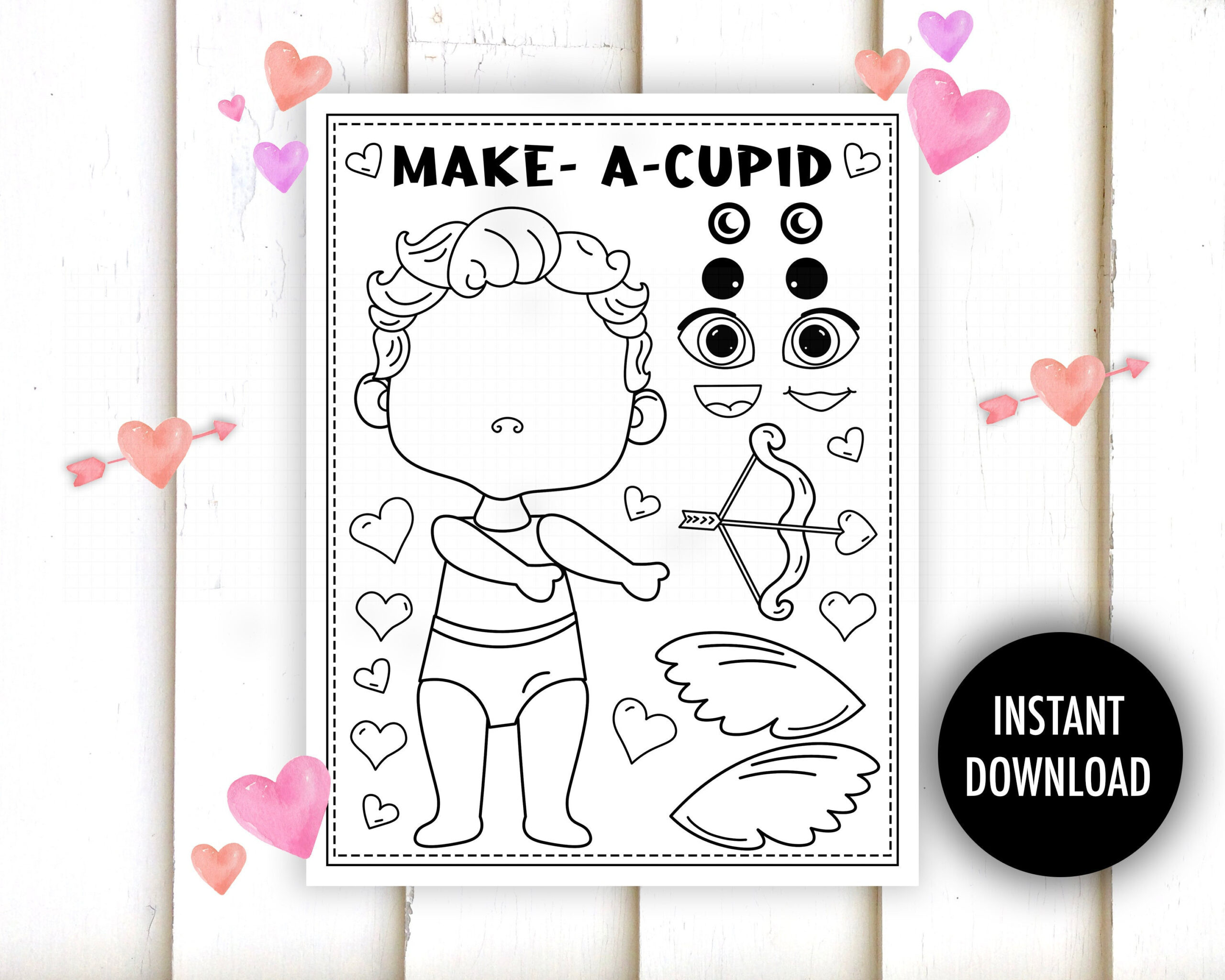 Valentine Cut And Paste Printable - &amp;quot;Valentine Crafts&amp;quot; Cupid intended for Printable Valentine Craft Templates