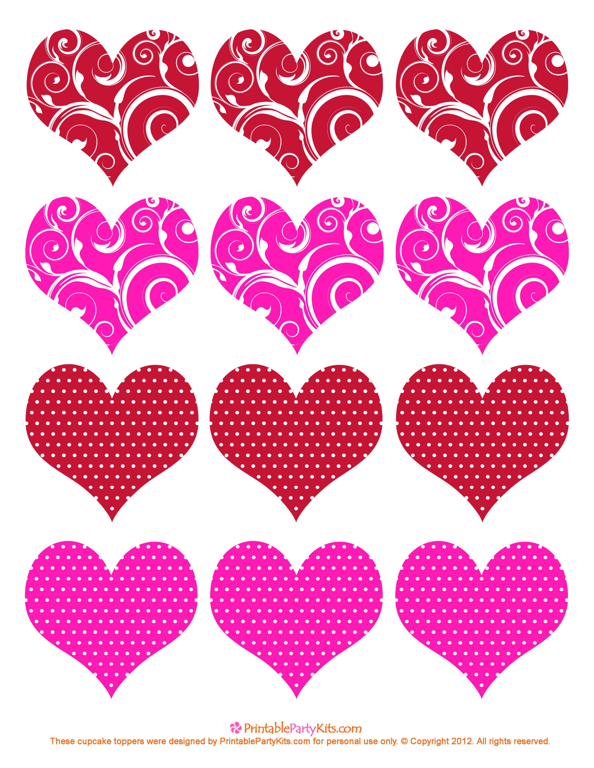 Valentine Hearts Printable - Printable Party Favors for Free Printable Large Valentine Heart