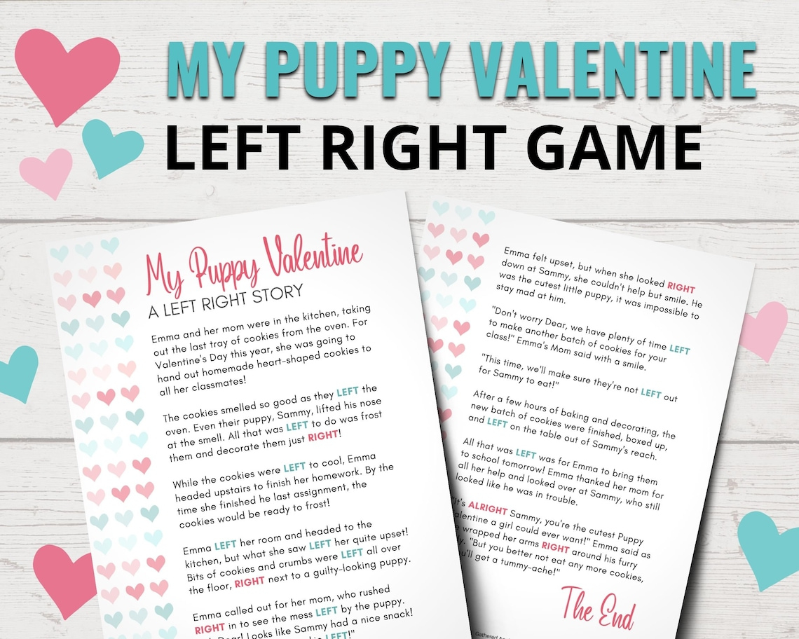 Valentine Left Right Game: Gift Exchange Ideas For Valentine'S Day intended for Free Printable Valentine Left Right Game