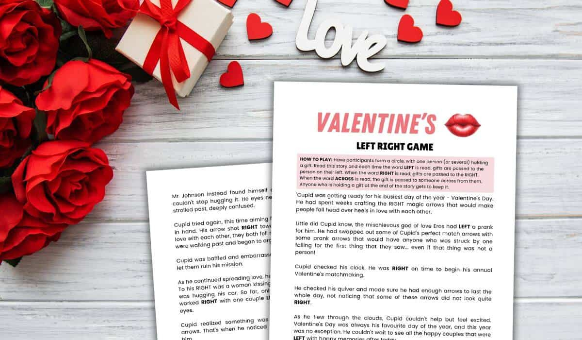 Valentine Left Right Game - Valentine'S Day Party Game within Free Printable Valentine Left Right Game