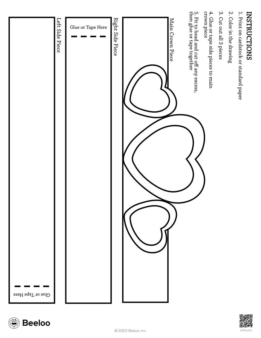 Valentine-Themed Paper Hats • Beeloo Printable Crafts And intended for Printable Valentine Hat