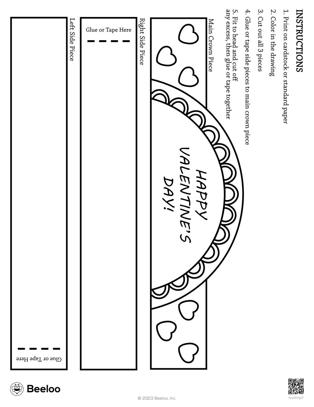 Valentine-Themed Paper Hats • Beeloo Printable Crafts And pertaining to Printable Valentine Hat