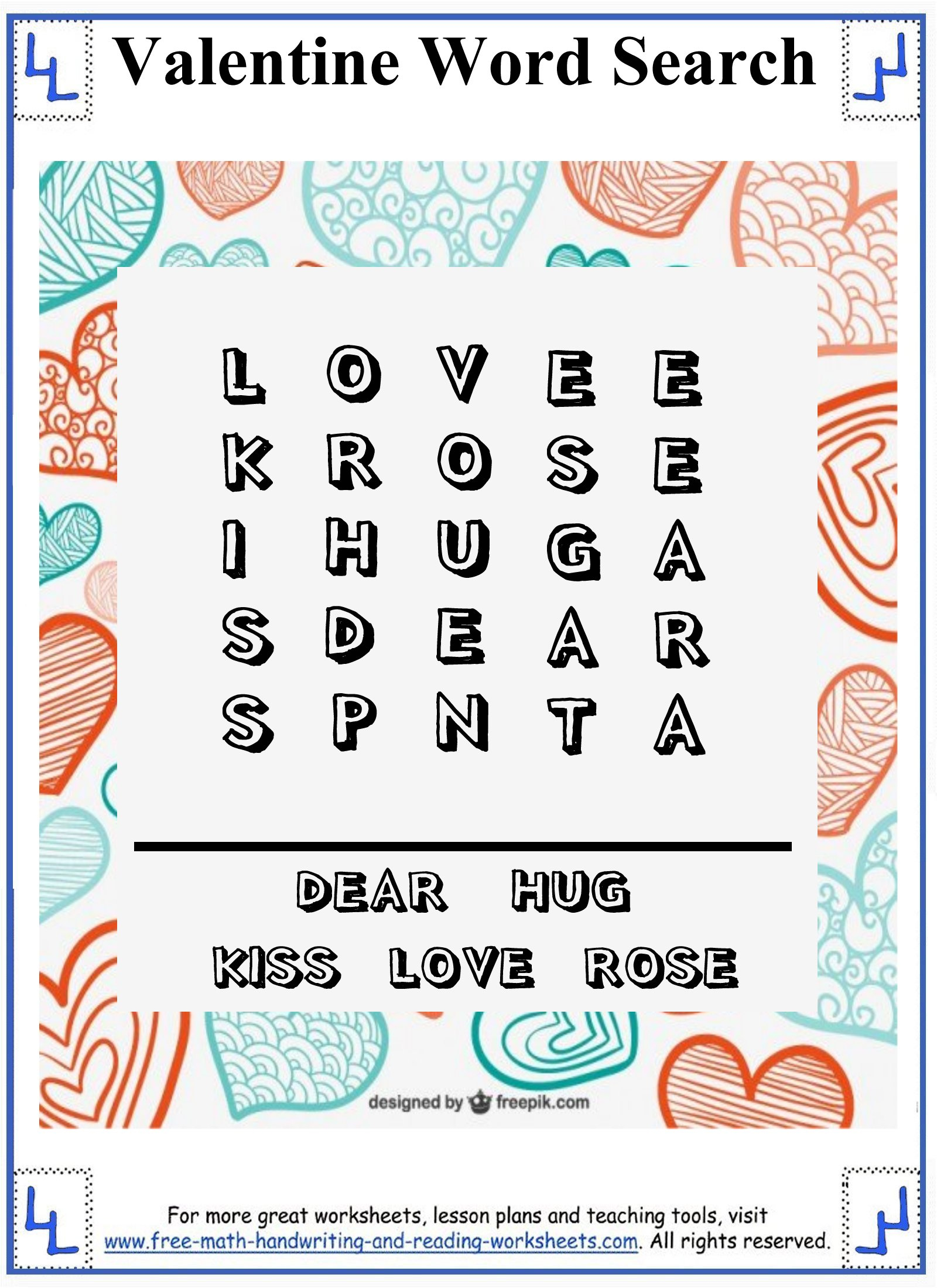Valentine Word Search - Printable Puzzles throughout Free Printable Valentine Puzzles