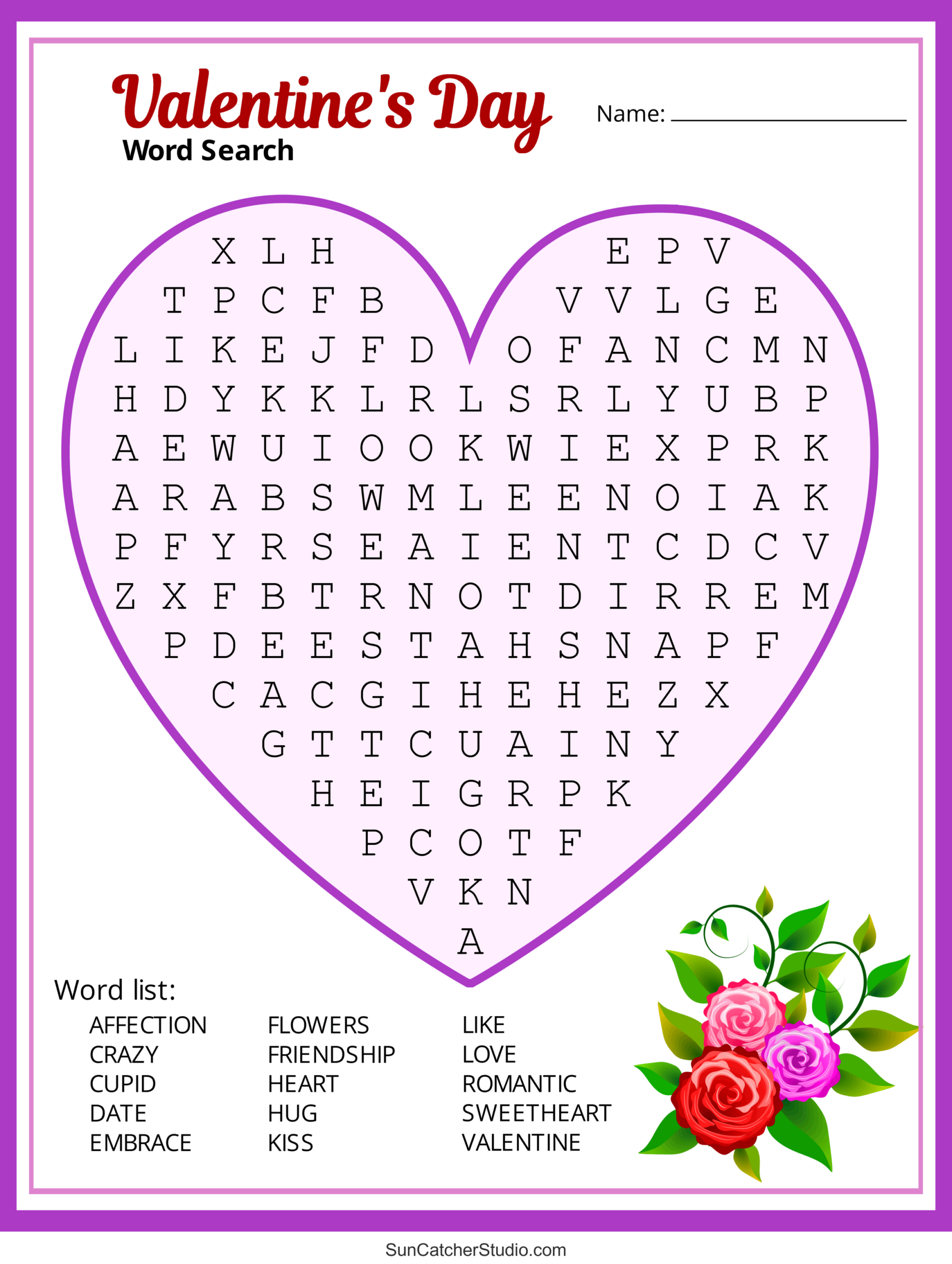 Valentine Word Search Valentine'S Day Word Search | No Prep with regard to Printable Valentine Word Search Free