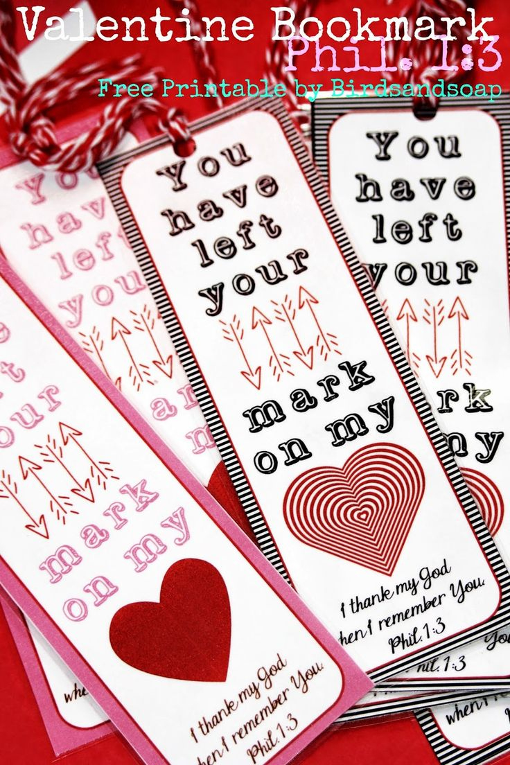 Valentine, You Have Left Your Mark On My Heart” Printable Bookmark intended for Free Printable Valentine&amp;amp;#039;s Day Bookmarks