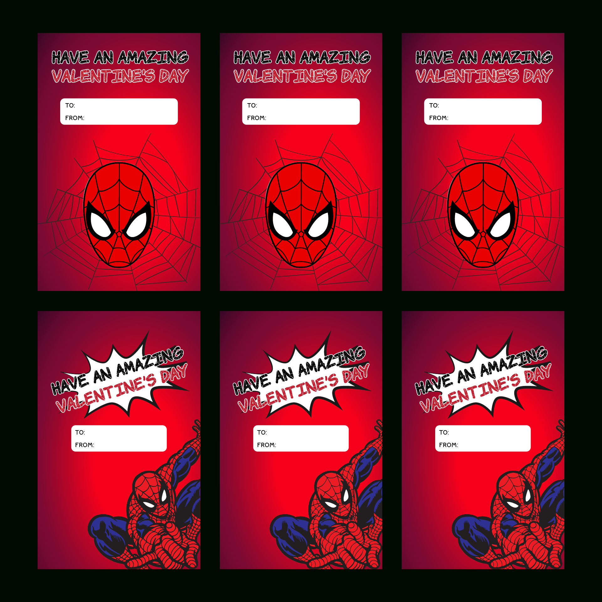 Valentines Cards Kids Class Free Printable Spiderman Valentine for Free Printable Spiderman Valentines Day Cards