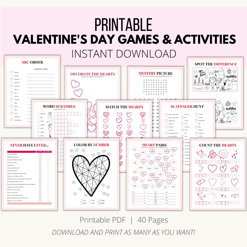 Valentine'S Day Activities Printable - Add A Little Adventure pertaining to Free Printable Valentines Day Activities