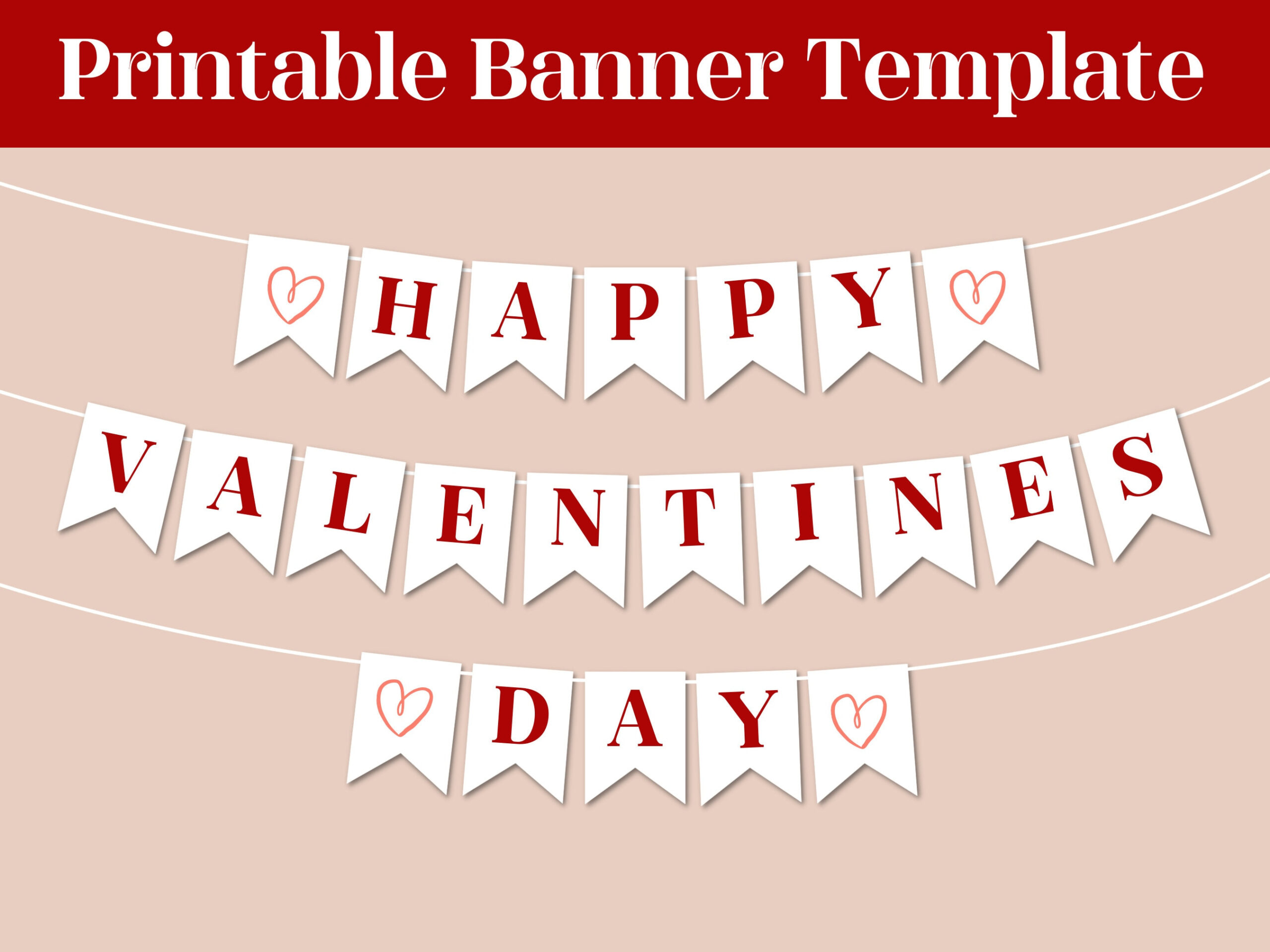 Valentines Day Banner And Template | Editable And Printable Banner inside Printable Valentine Banner