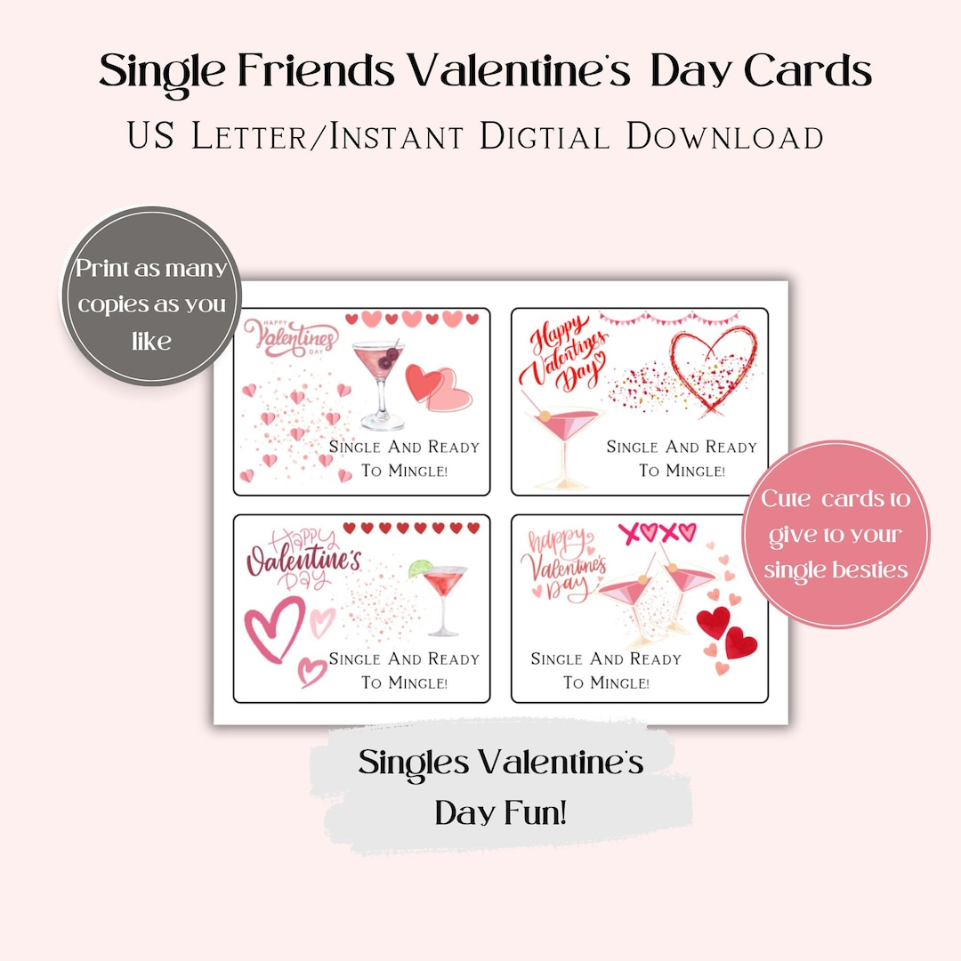 Valentine&amp;#039;S Day Cards For Your Single Friends/Single And Ready To inside Printable Valentine Cards For Singles