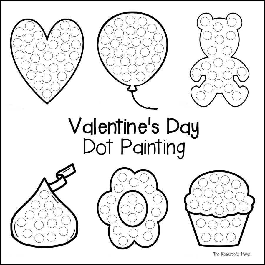 Valentine&amp;#039;S Day Dot Painting - The Resourceful Mama inside Valentines Dot Marker Printable