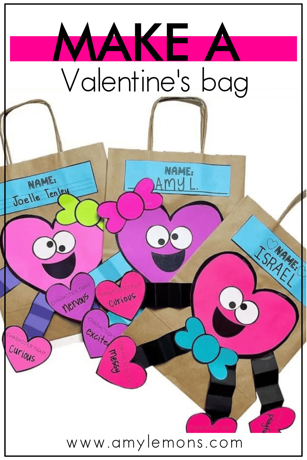 Valentine&amp;#039;S Day Gift Bag Idea And Reading Activity - Amy Lemons regarding Printable Valentine Bag Decorations