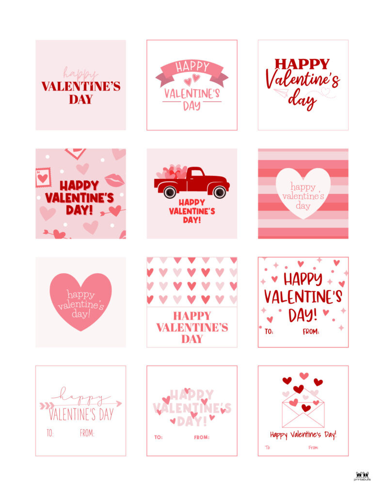 Valentines Day Gift Tags Free Printable Labels With Hearts Free intended for Free Printable Valentine Labels