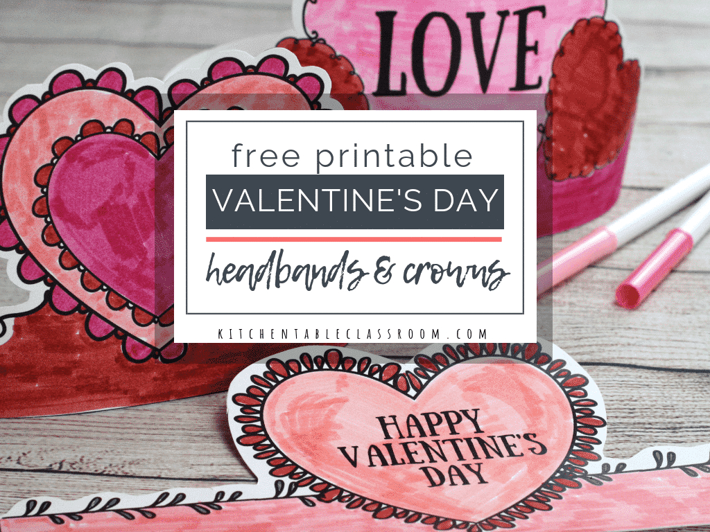 Valentine'S Day Headbands- Fun Printable Crowns - The Kitchen within Valentines Day Headband Printable