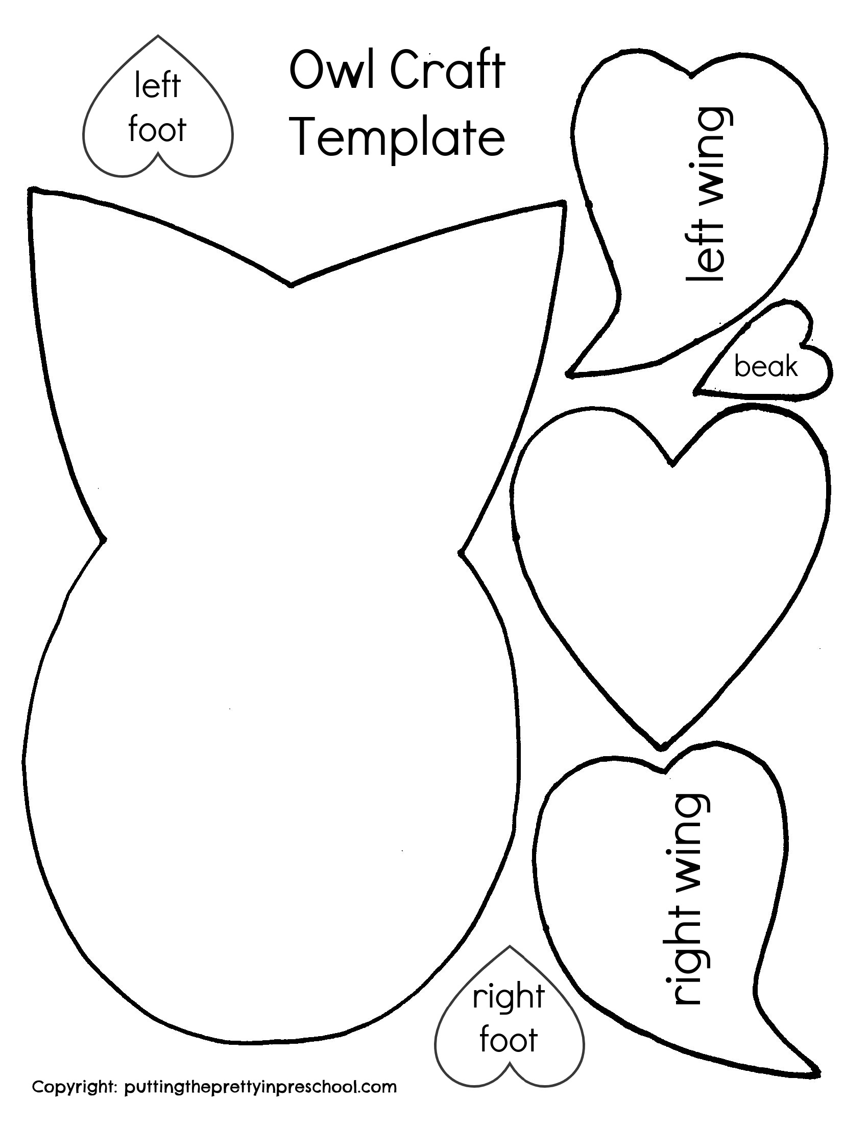 Valentine&amp;#039;S Day Owl Craft for Valentines Cut Out Crafts Printable
