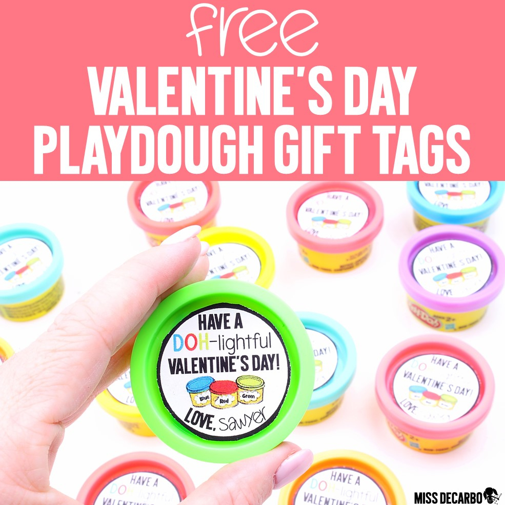 Valentine&amp;#039;S Day Playdough Gift Tags - Miss Decarbo inside Free Printable Play Doh Valentines