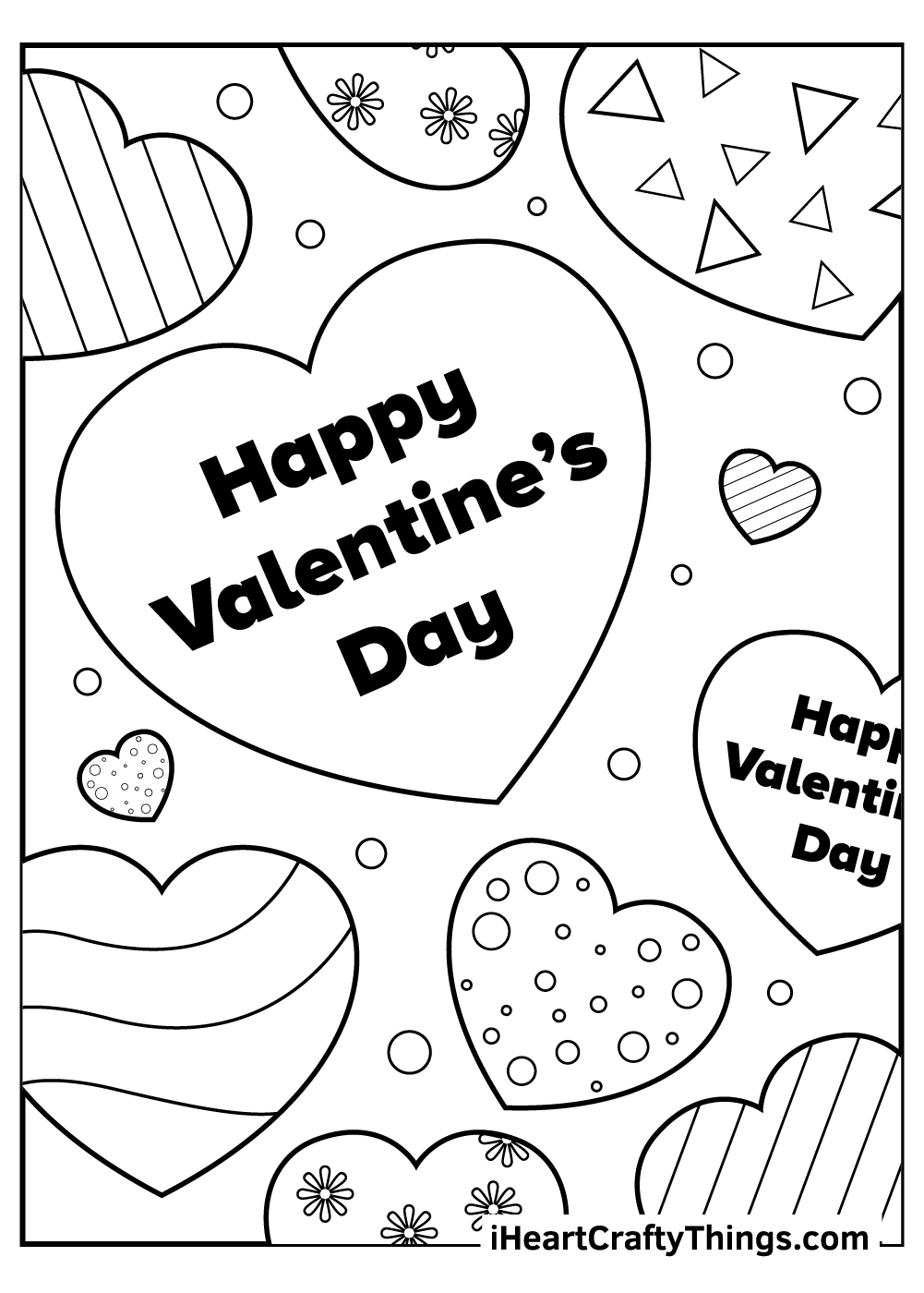 Valentines Day Poster Happy Valentines Day Coloring Page For Kids for Free Printable Valentines Colouring Pages