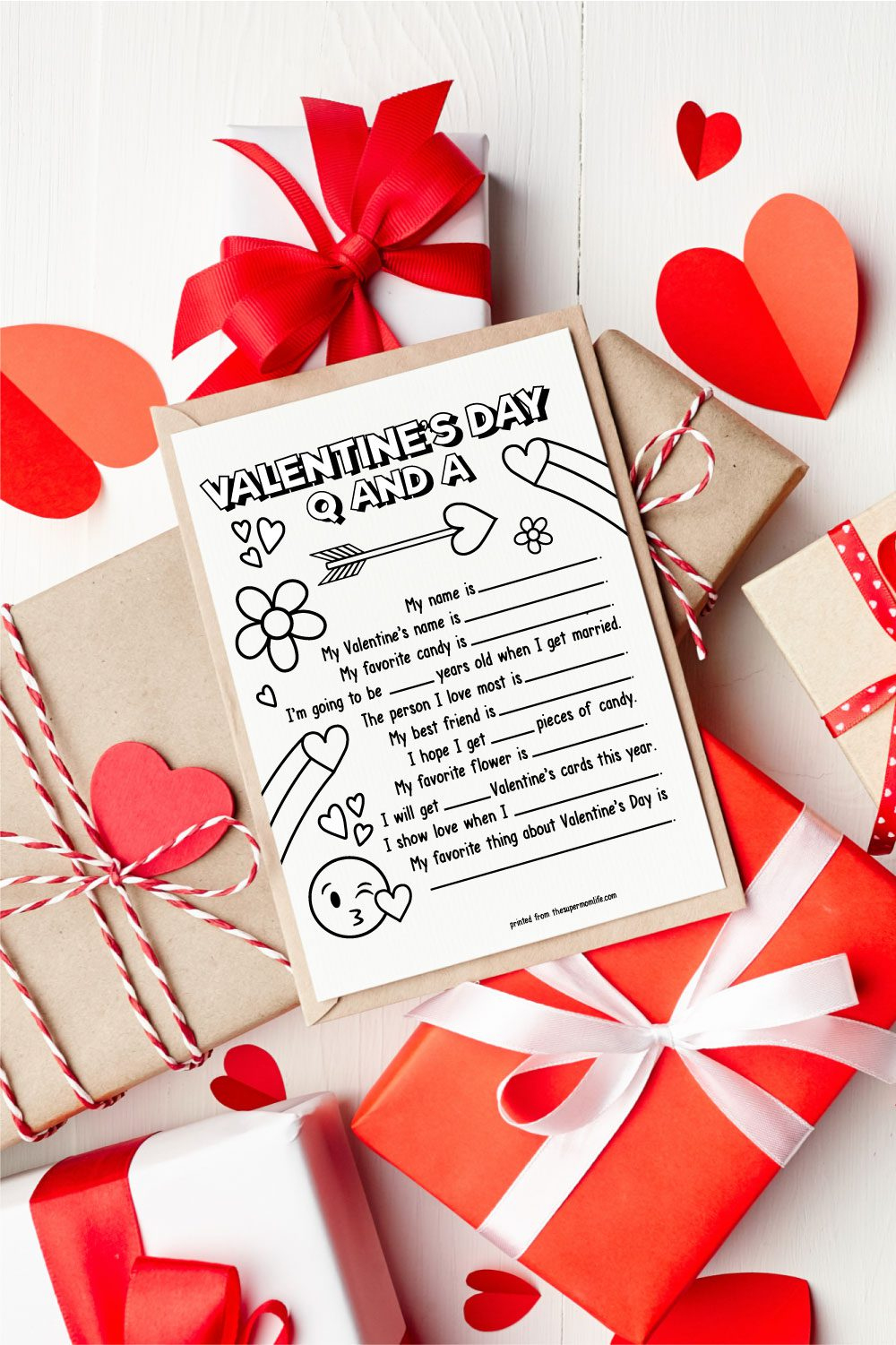 Valentine'S Day Questionnaire Printable For Kids - The Super Mom Life for Printable Valentine Questionnaire For Kids