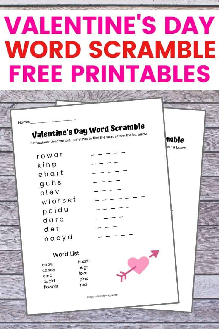 Valentine&amp;#039;S Day Word Scramble Free Printable With Answer Key pertaining to Free Printable Valentine&amp;#039;S Day Word Scramble