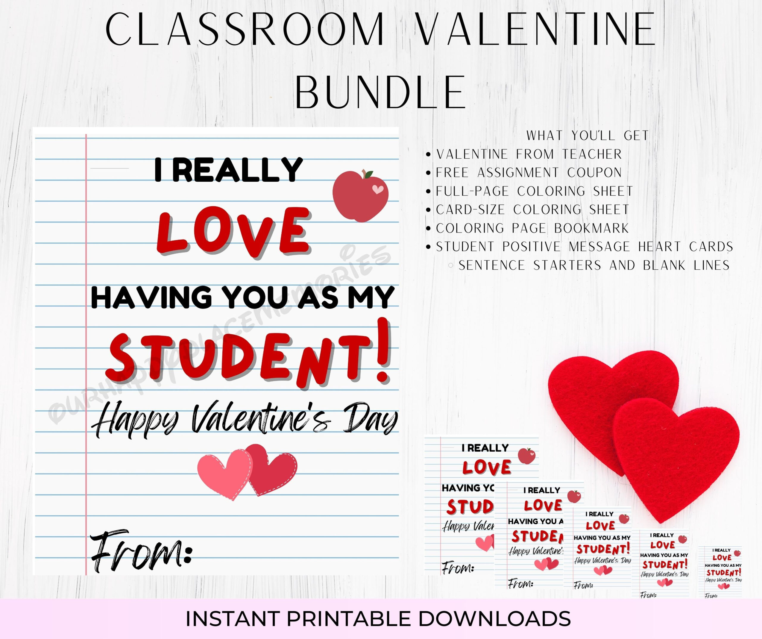 Valentines From Teacher For Students, Coloring Pages, Bookmarks with regard to Valentines From Teacher to Student Printable