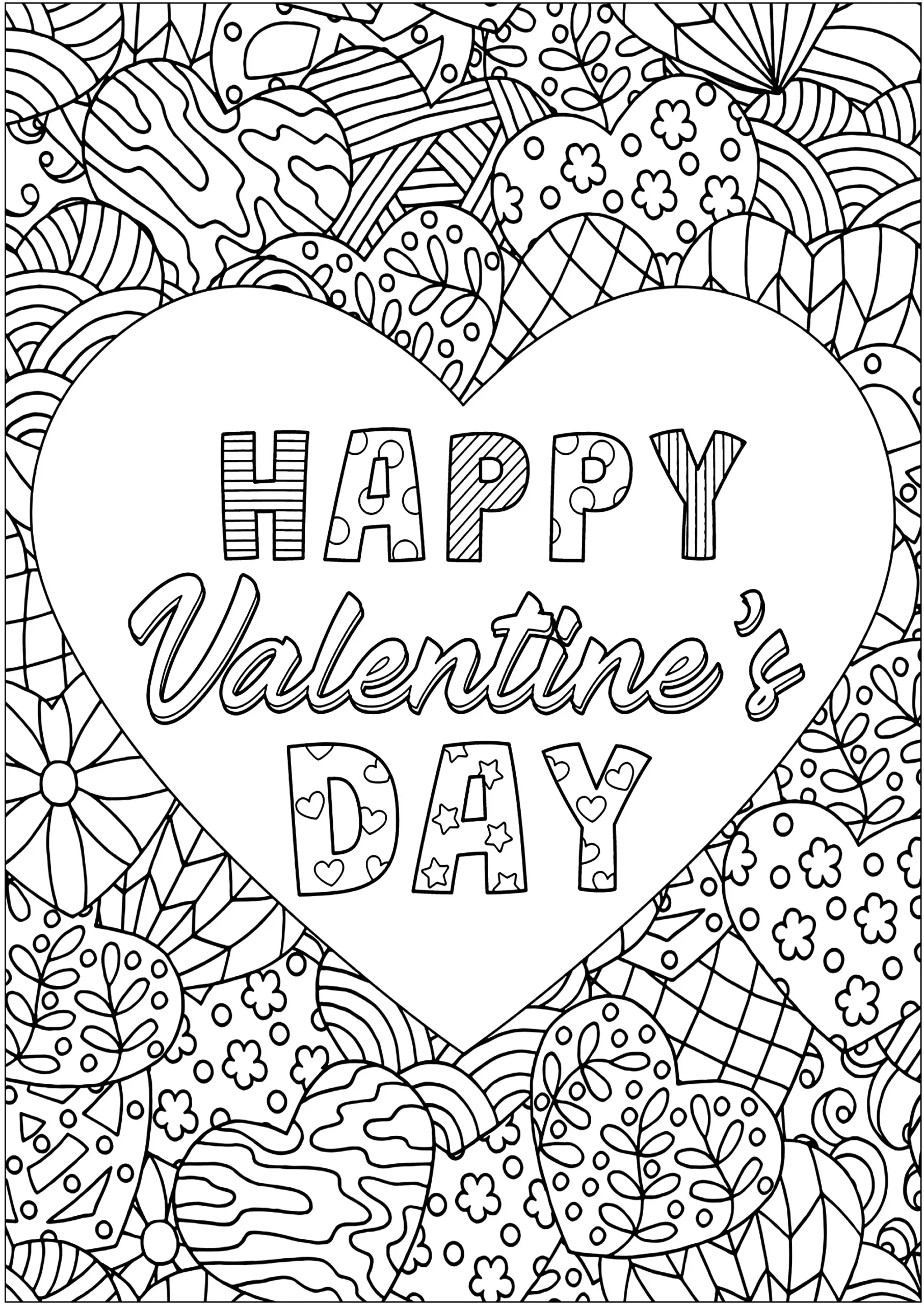 Valentine&amp;#039;S Heart With Intricate Designs - Valentine&amp;#039;S Day with Valentine Adult Coloring Pages Printable