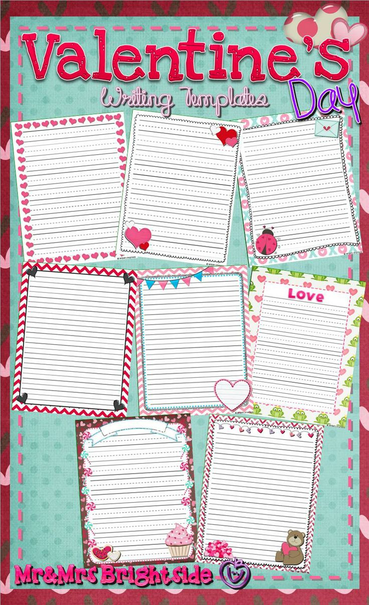 Valentine&amp;#039;S Writing Templates - Journal Pages within Free Printable Valentine&amp;#039;S Day Writing Paper