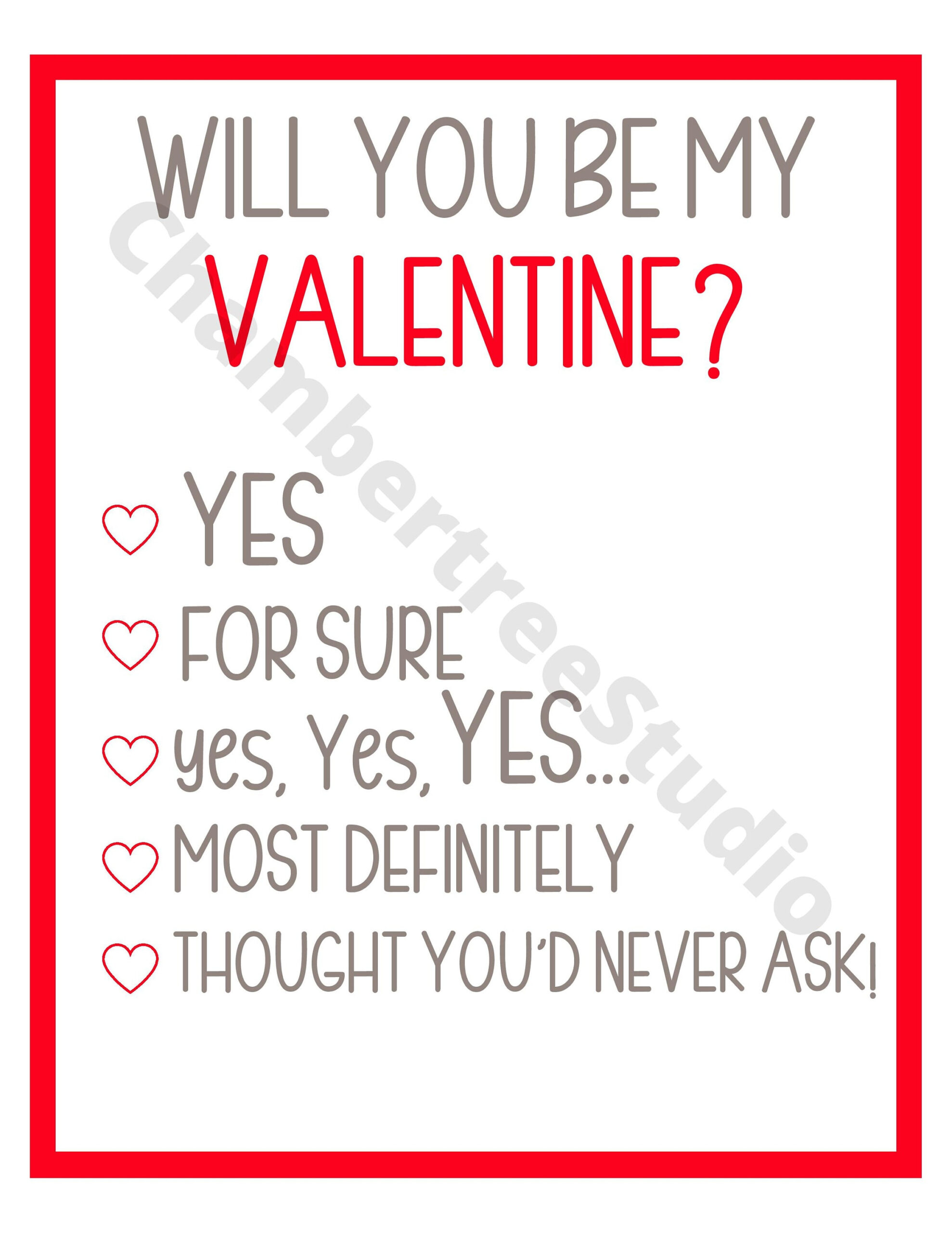 Will You Be My Valentine Printable Sign, Funny Valentine'S Day within Will You Be My Valentine Yes Or No Printable