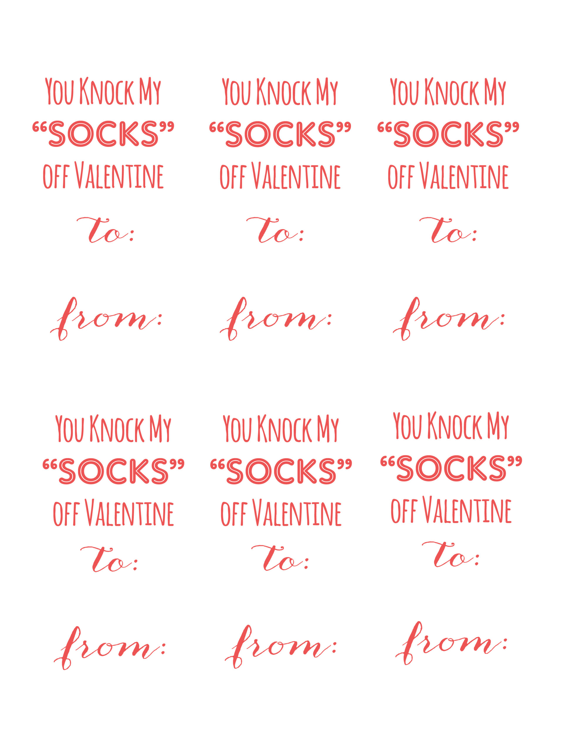 You Knock My &amp;quot;Socks&amp;quot; Off Valentine *Free Printable - The Crafting intended for You Knock My Socks Off Valentine Free Printable