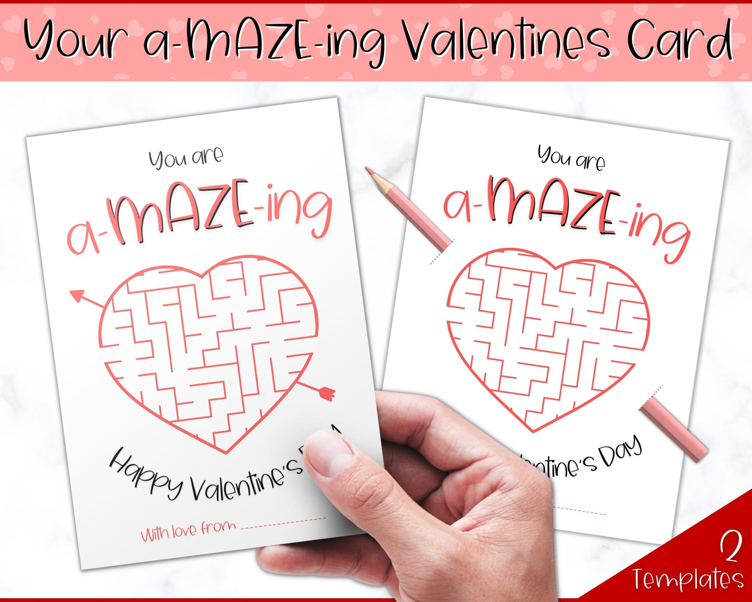 You&amp;#039;Re Amazing Valentine Card! Printable Valentines Day Gift, Maze intended for You Are A Maze Ing Valentine Printable