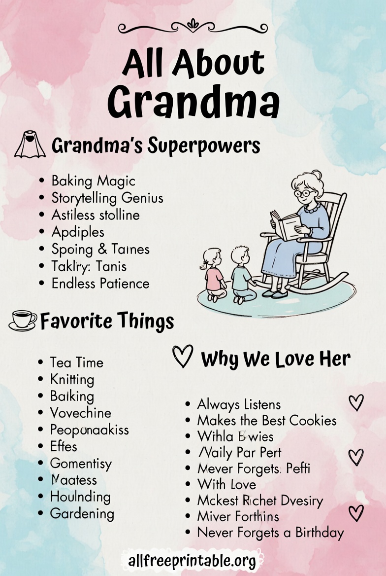 All About Grandma Free Printable - AllFreePrintable.Org (5)