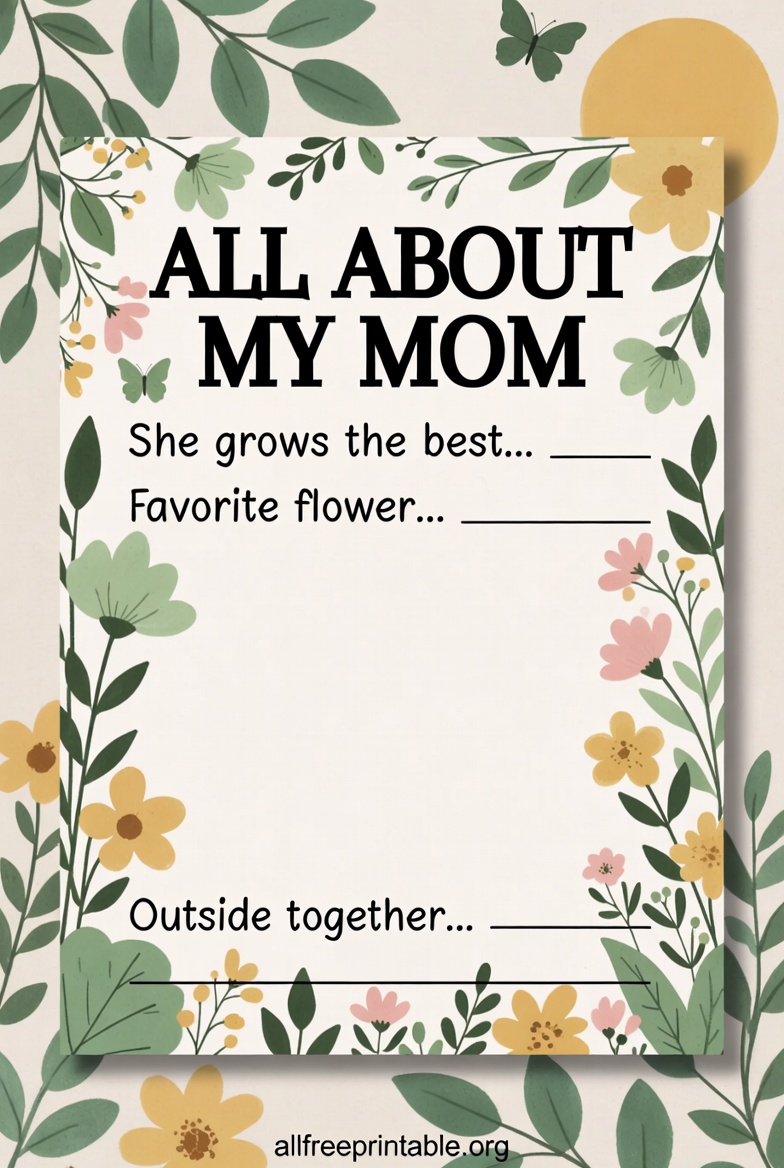 All About My Mom Printable - Download From AllFreePrintable.Org (1)