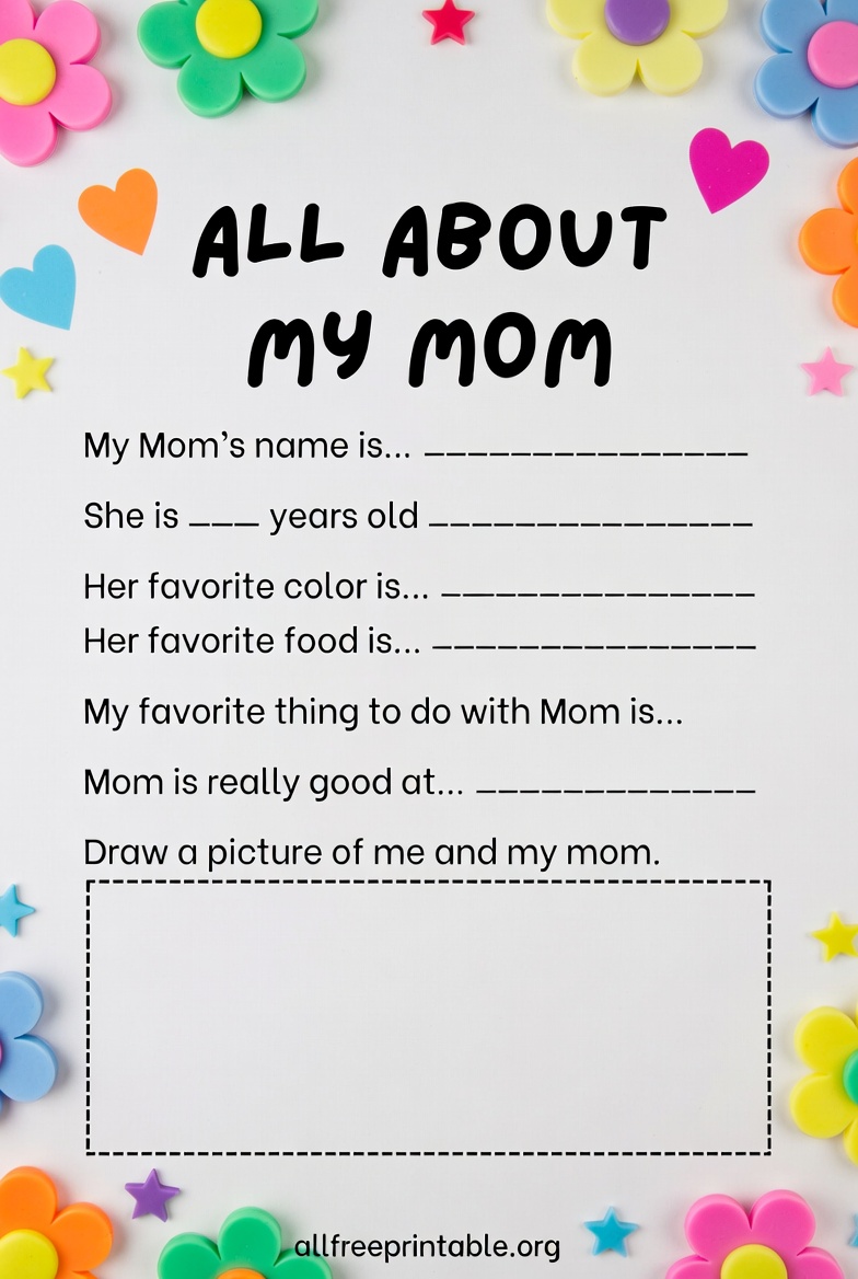 All About My Mom Printable - Download From AllFreePrintable.Org (10)