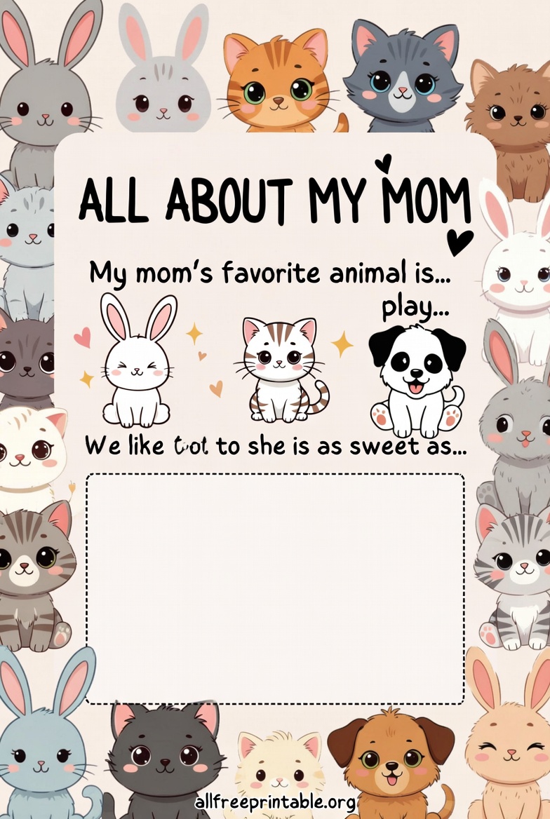 All About My Mom Printable - Download From AllFreePrintable.Org (5)