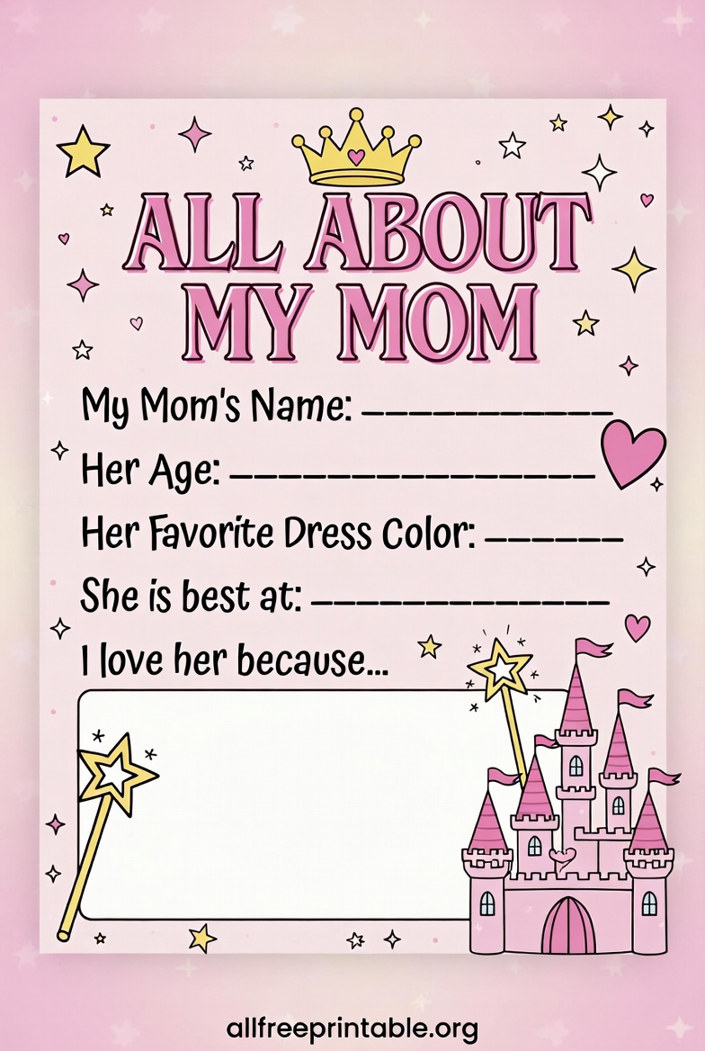 All About My Mom Printable - Download From AllFreePrintable.Org (7)
