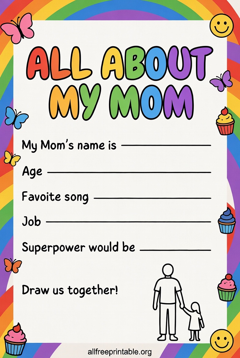 All About My Mom Printable - Download From AllFreePrintable.Org (9)