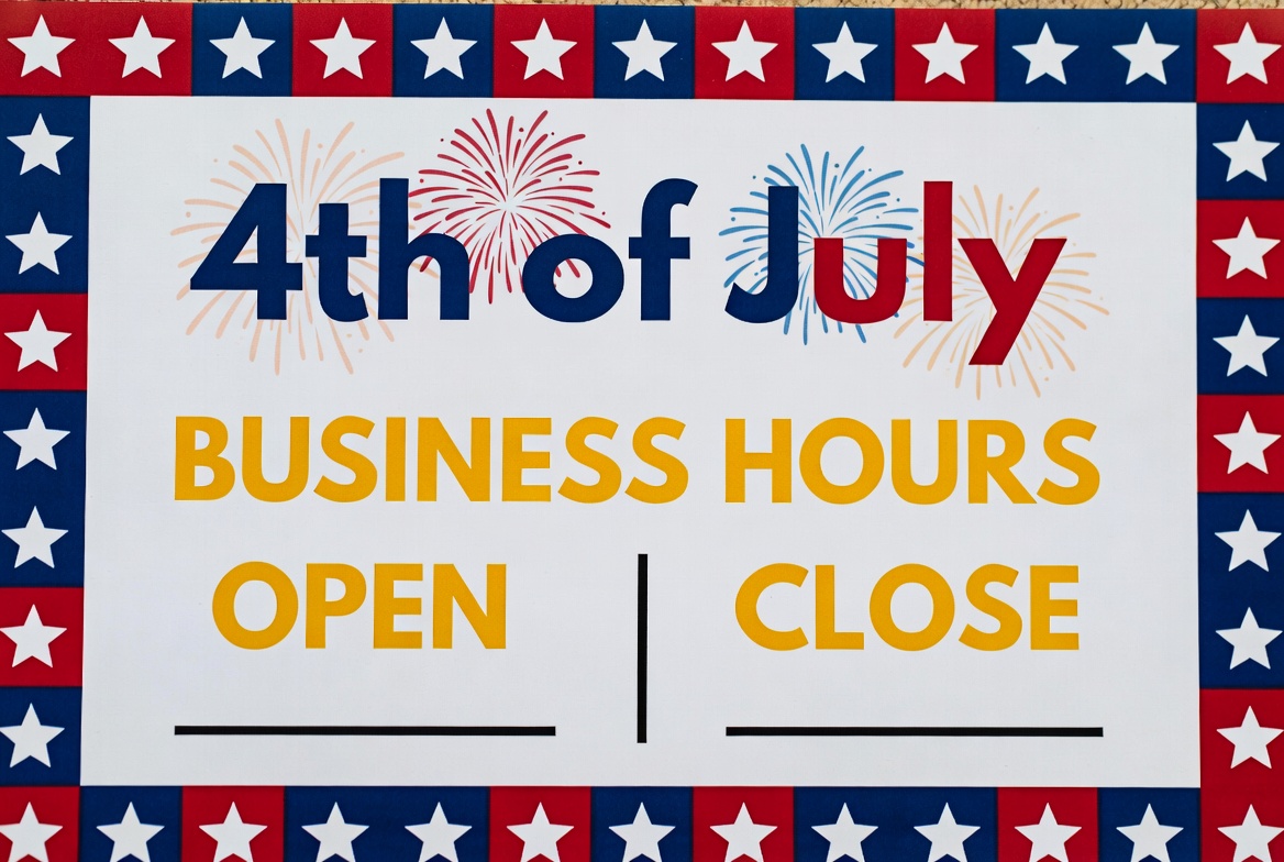 4th of July Business Hours Sign Printable