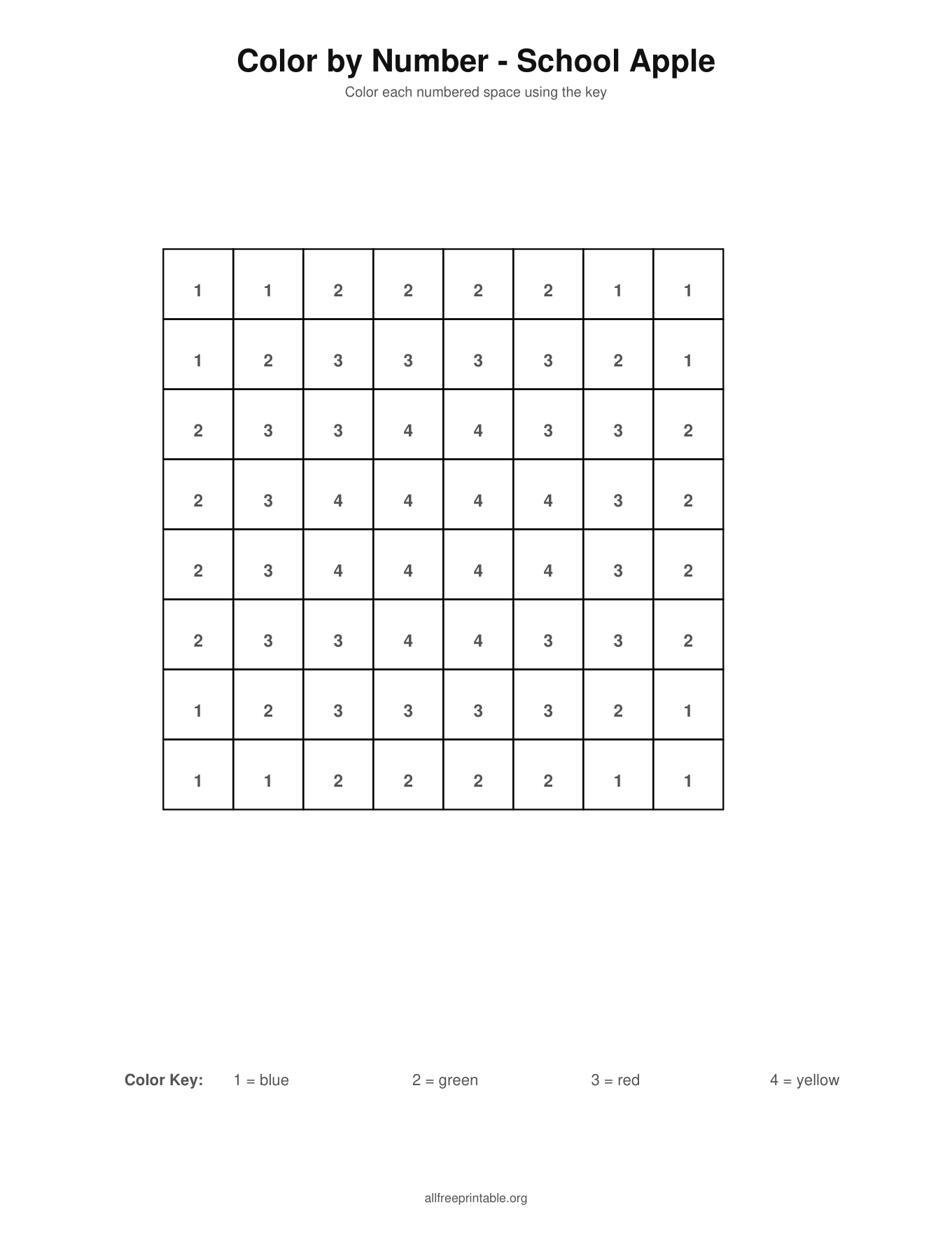 color by number printable worksheets