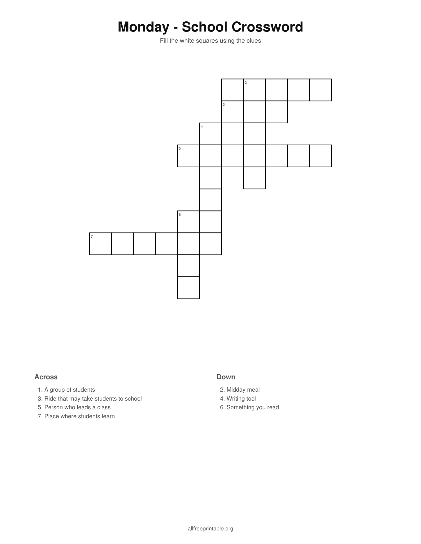 free daily printable crossword puzzles