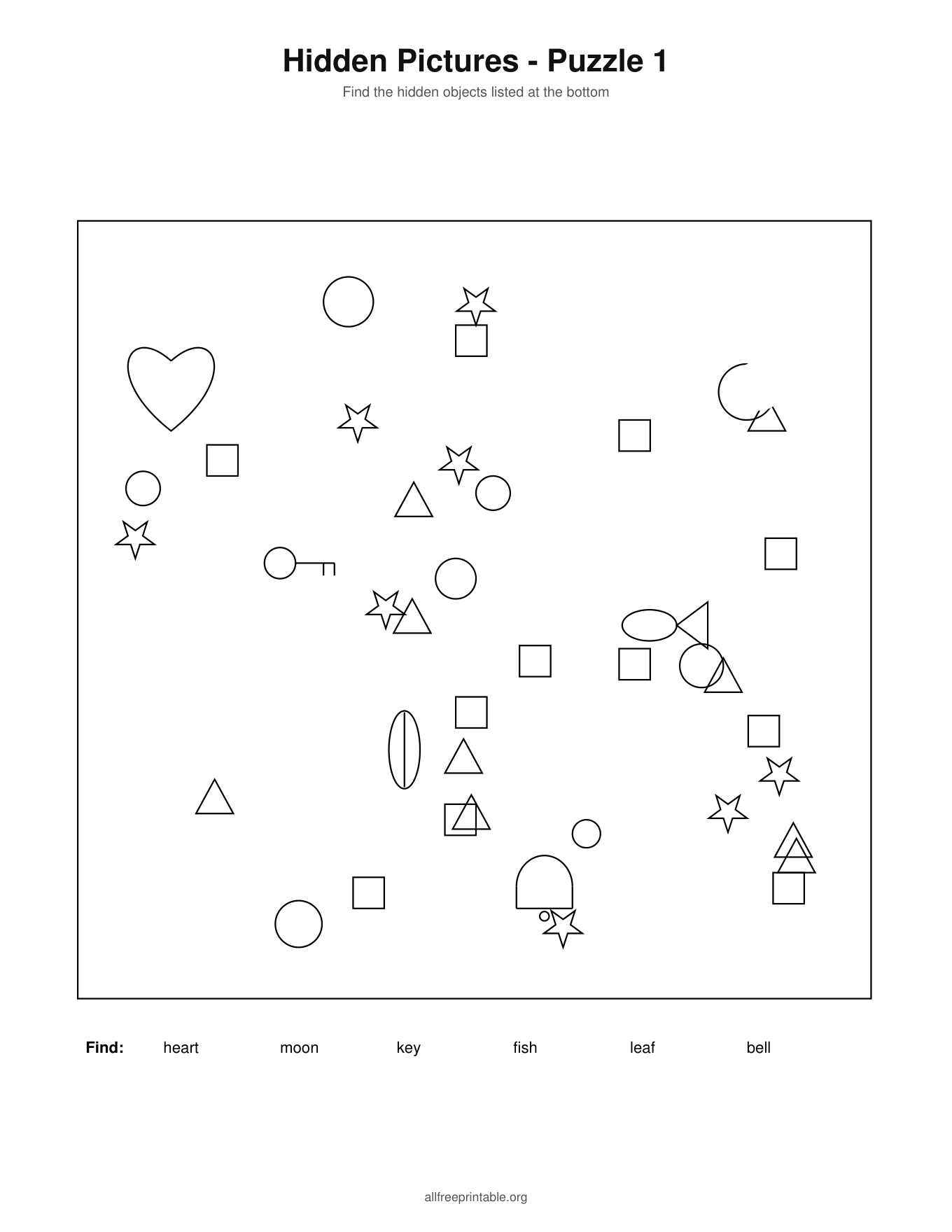 hidden pictures printable puzzle