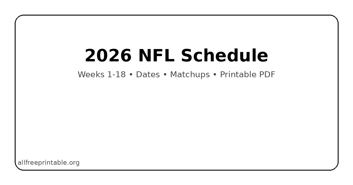 2026 NFL schedule
