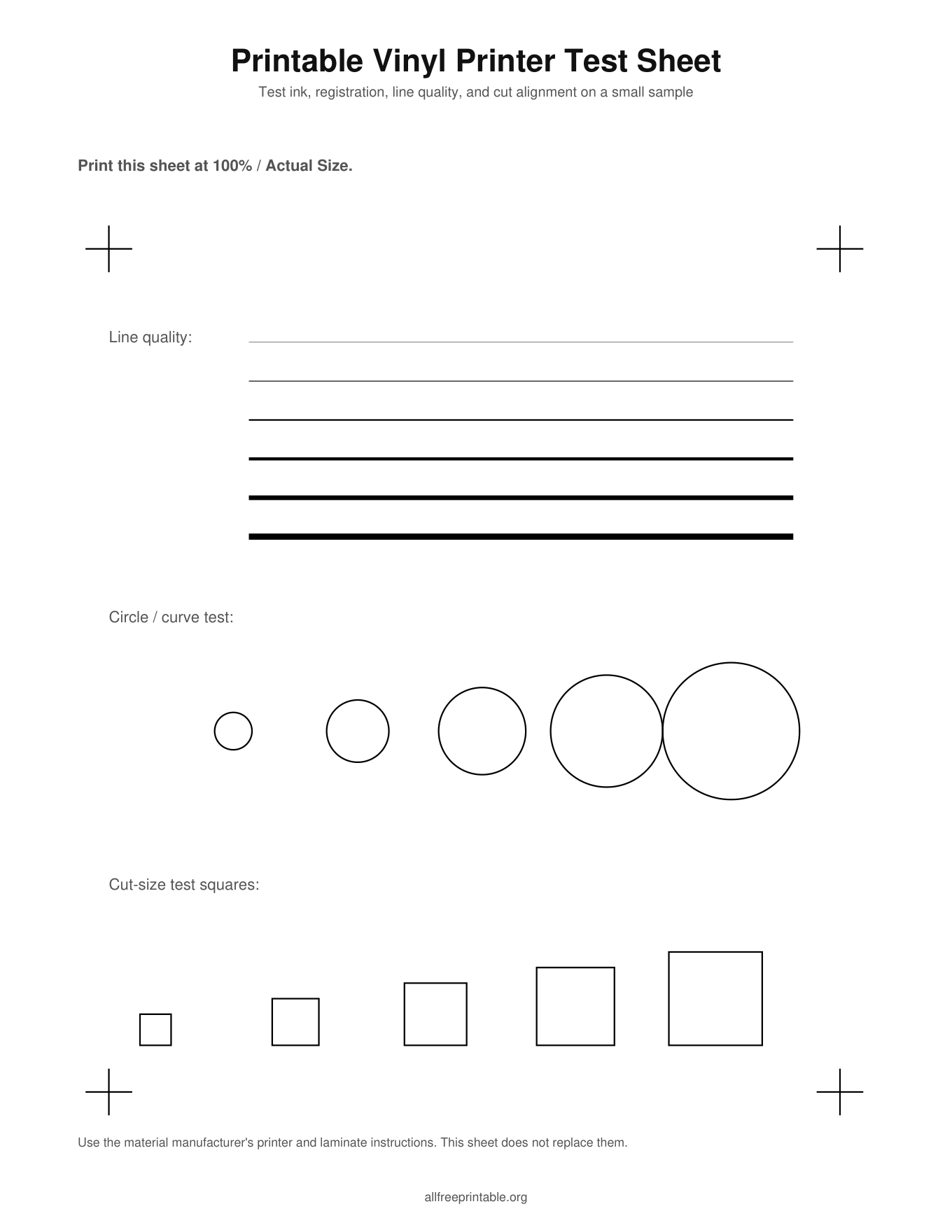 printable vinyl printer test sheet