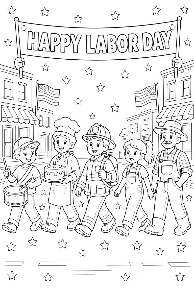 Free Printable Labor Day Coloring Pages for Kids
