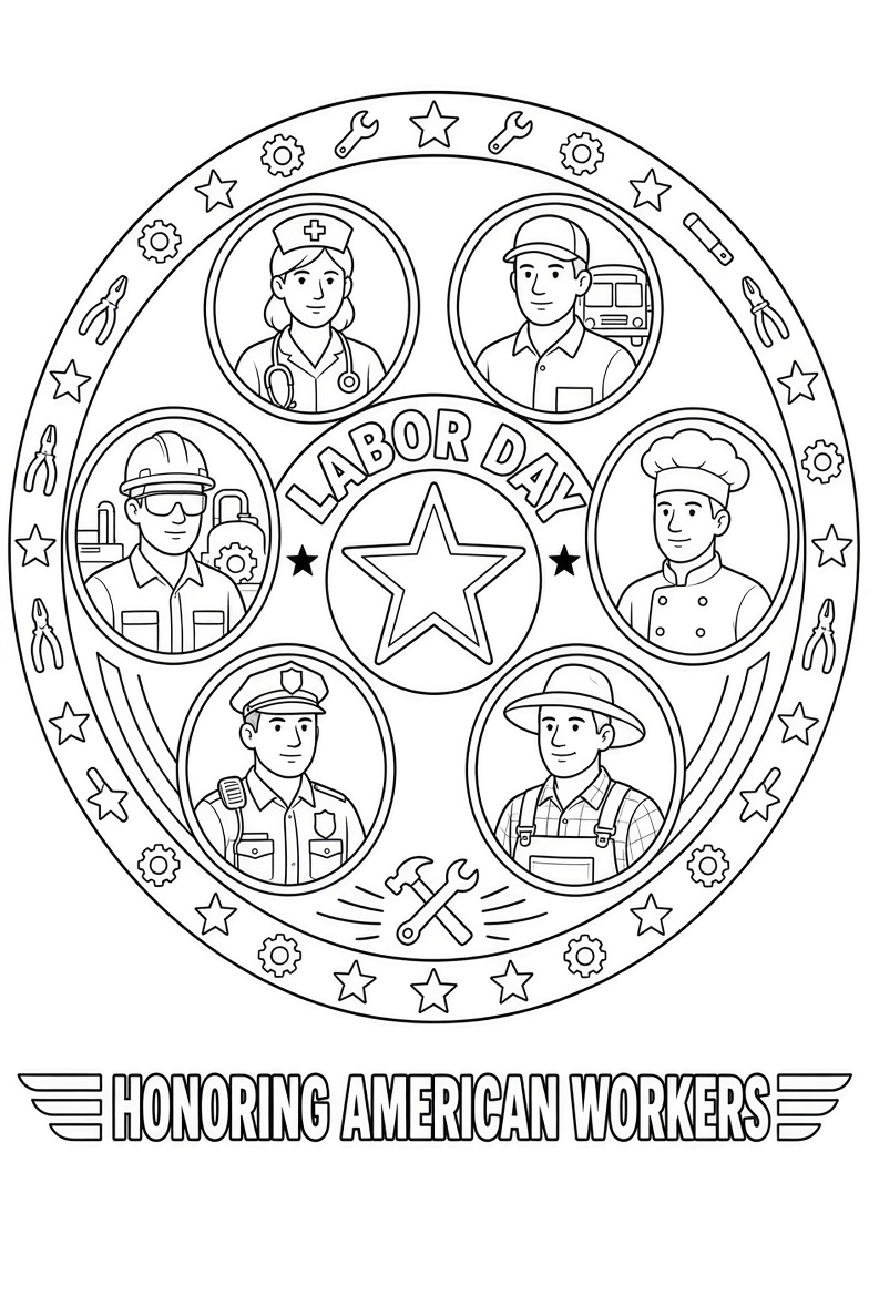Free Printable Labor Day Coloring Pages for Kids