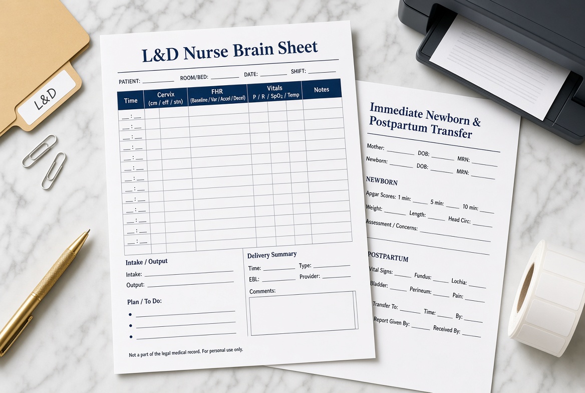 Free Printable Labor & Delivery Report Sheet PDF (2)