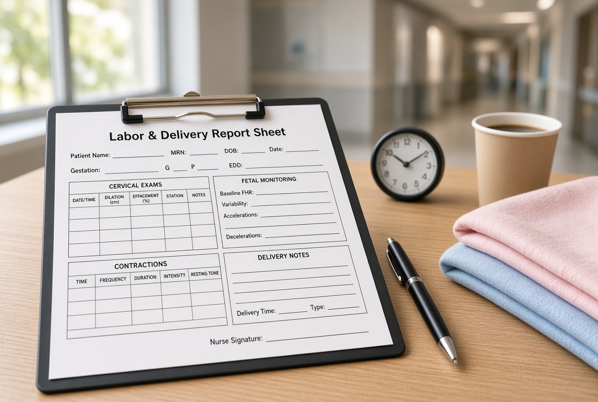 Free Printable Labor & Delivery Report Sheet PDF (3)